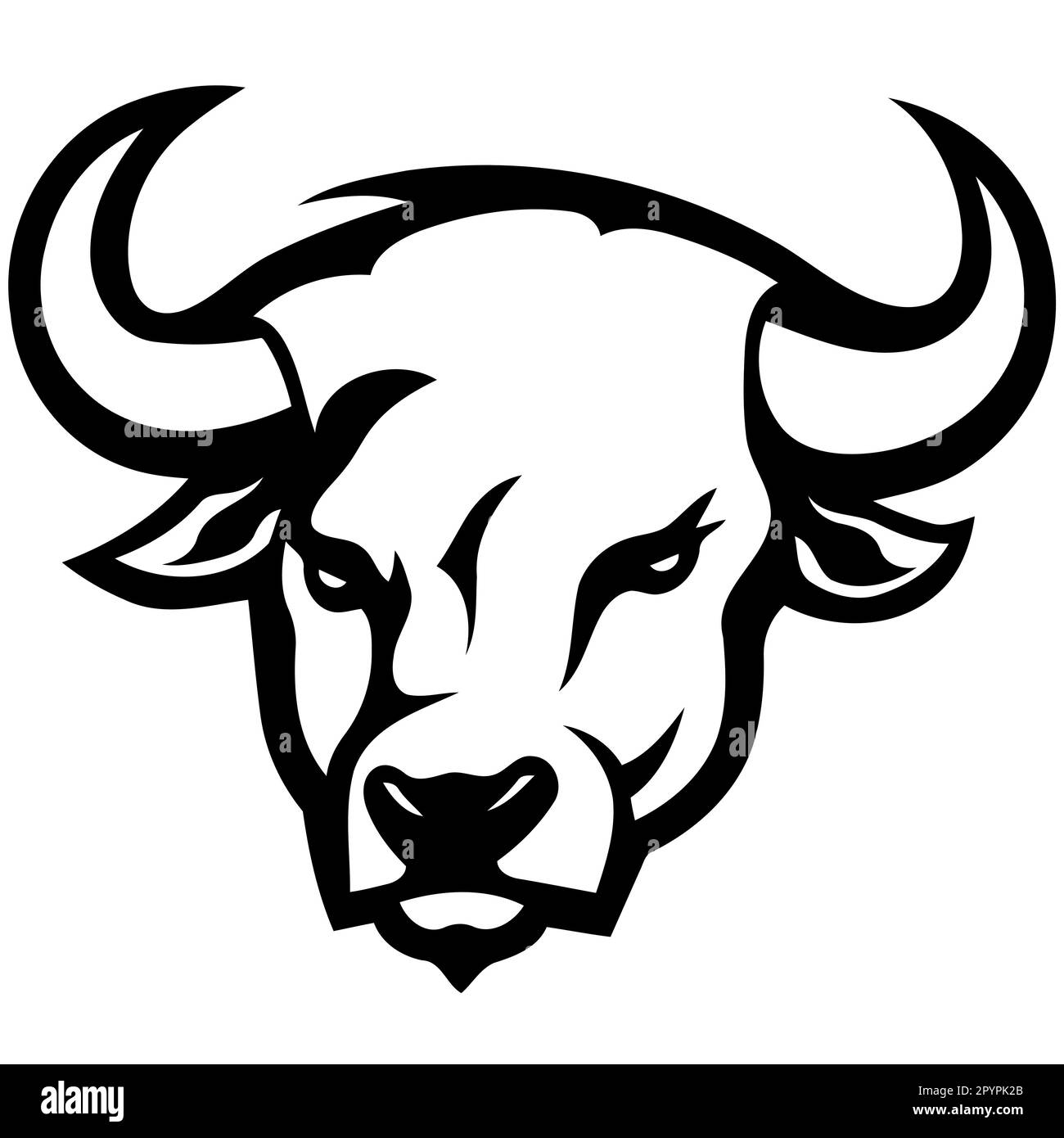 black and white cow head logo minimalist vector illustration Stock ...