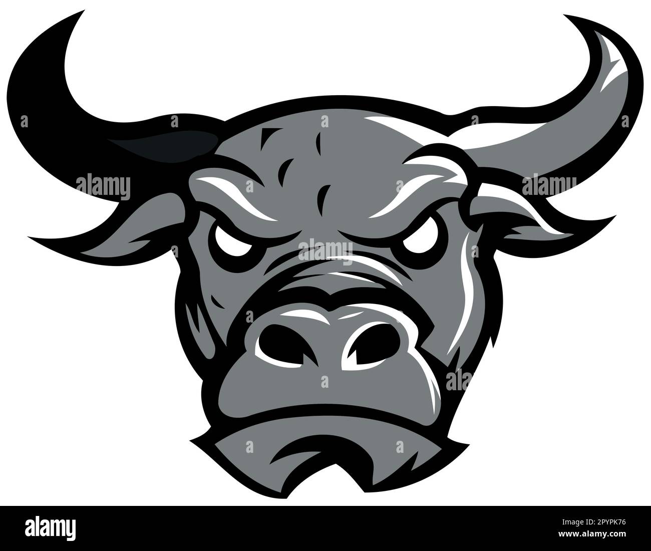 black and white cow head logo minimalist vector illustration Stock ...