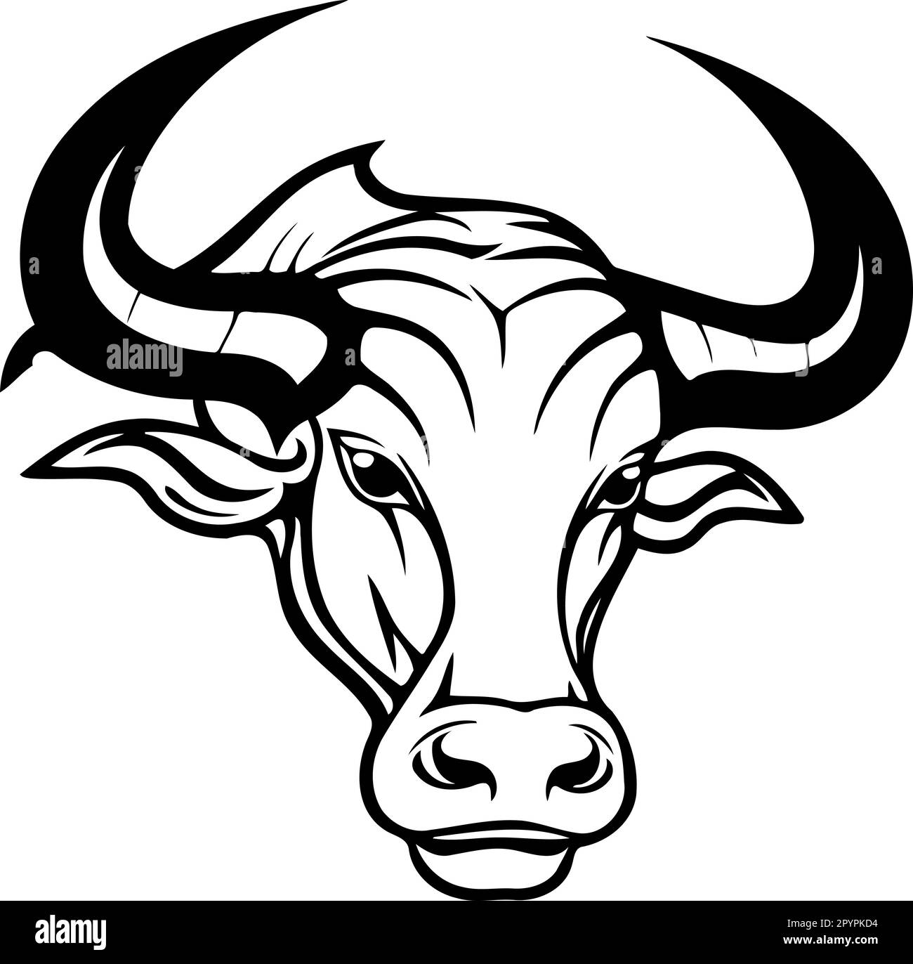black and white cow head logo minimalist vector illustration Stock ...