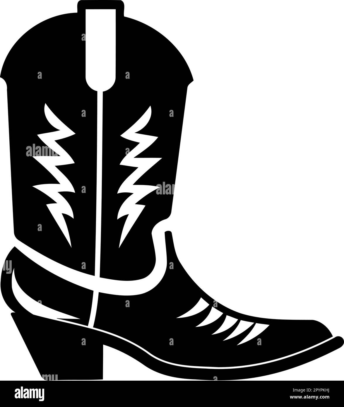 black and white silhouette cowboy boot shoe minimalist vector
