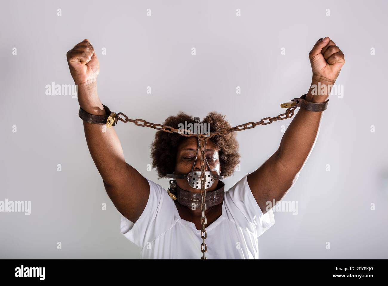 woman in chains Stock Photo - Alamy