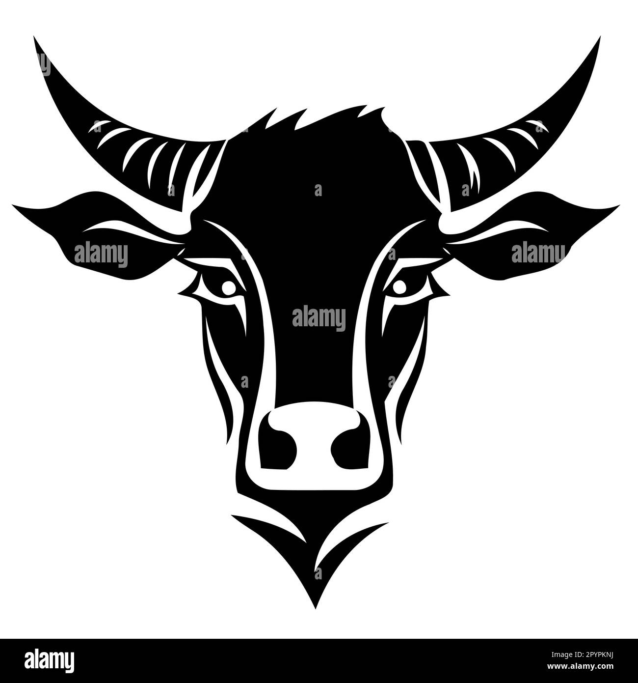 black and white cow head logo minimalist vector illustration Stock ...