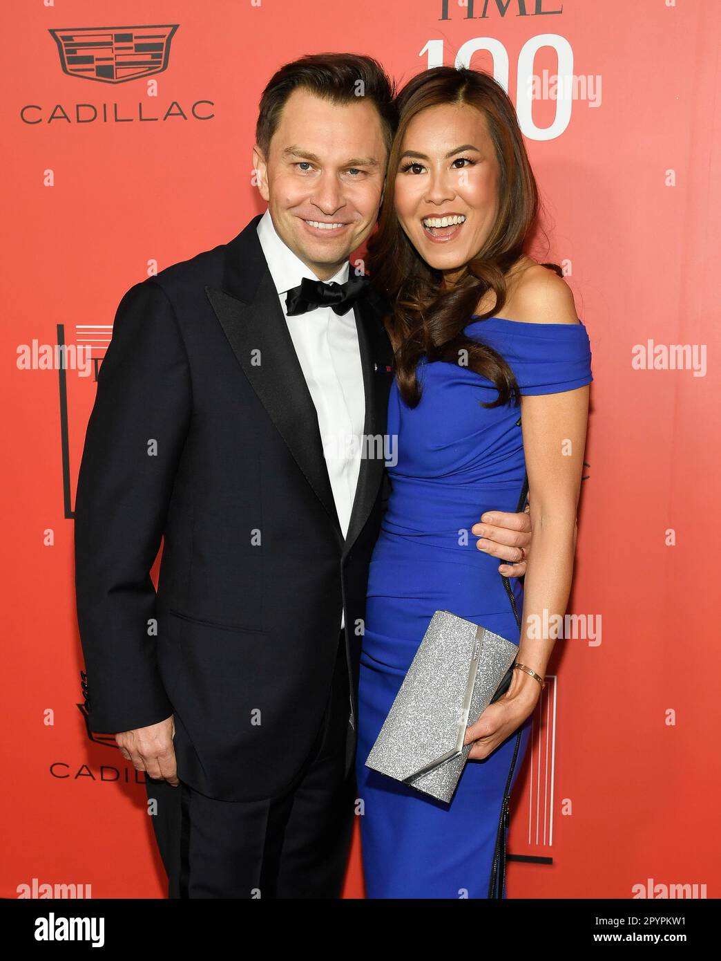 Dr. David Sinclair, left, and Serena Poon attend the Time100 Gala