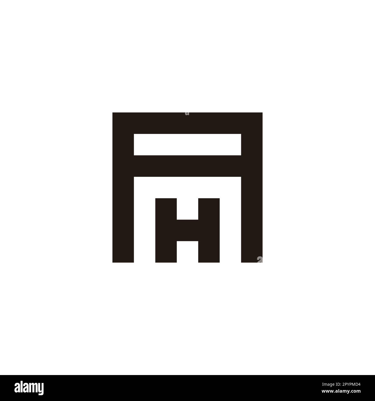 Letter A and H square geometric symbol simple logo vector Stock Vector