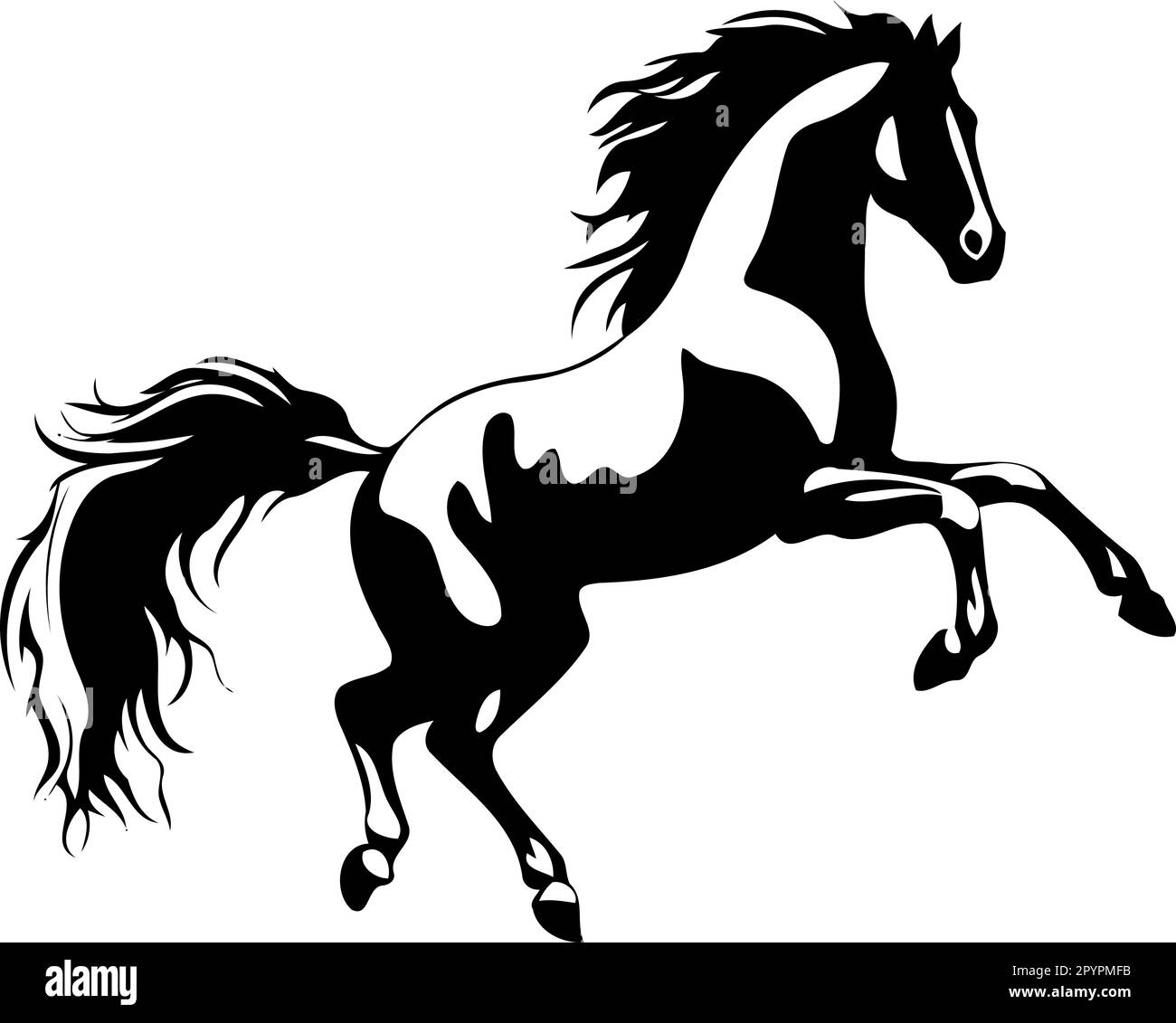 Rearing horse silhouette vector