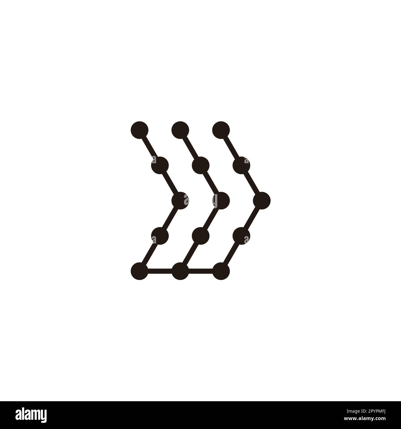 Letter w direction, molecules geometric symbol simple logo vector Stock Vector
