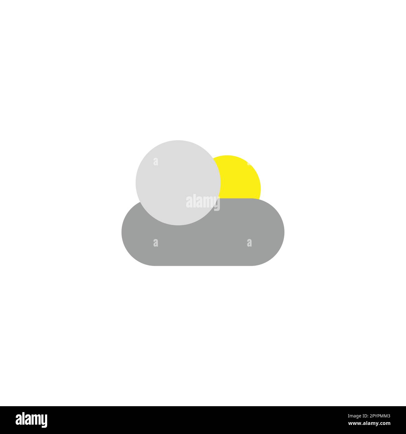 Clouds, sun geometric symbol simple logo vector Stock Vector