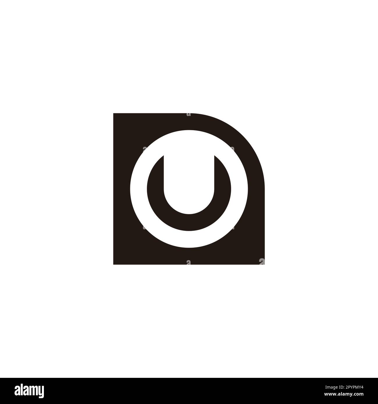 Letter U file, date, circle geometric symbol simple logo vector Stock Vector