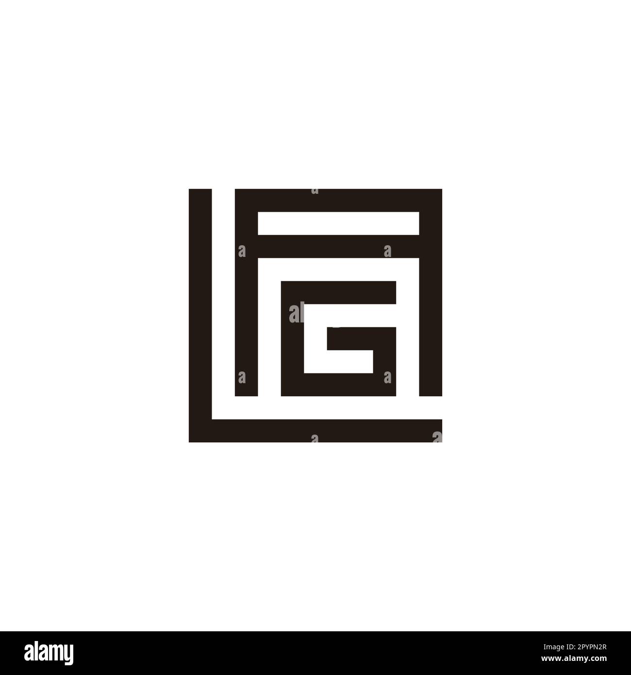 Letter L, A and G square geometric symbol simple logo vector Stock ...