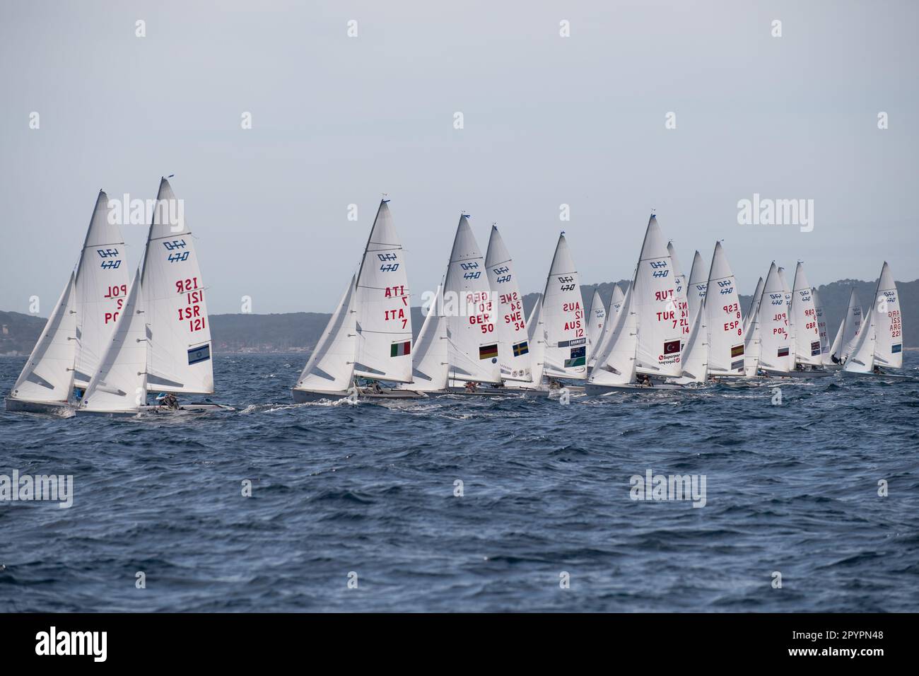 Departure Line Of The 470 Category During Day 4 Of French Olympic Week departure-line-of-the-470-category-during-day-4-of-french-olympic-week
