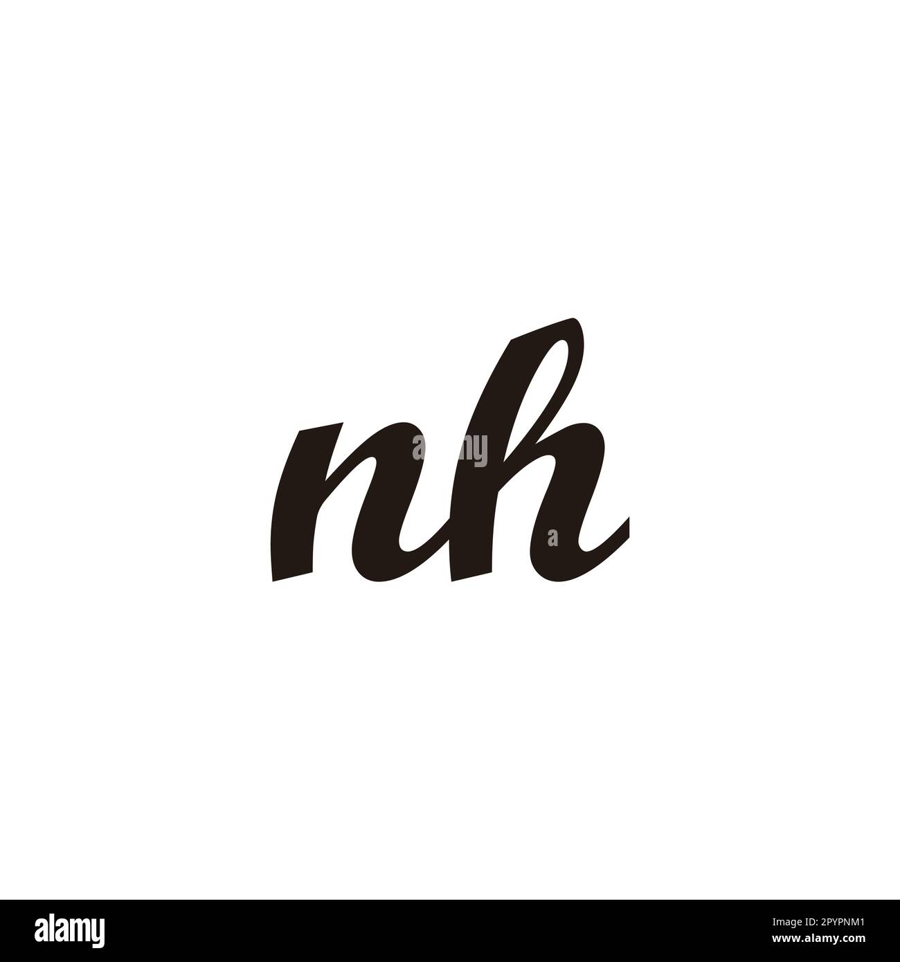 Letter nh connect geometric symbol simple logo vector Stock Vector