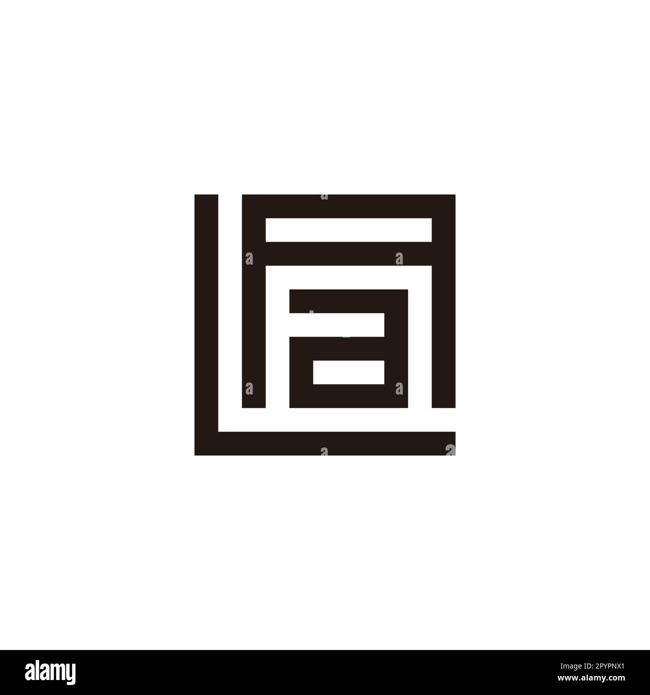 Letter L, A and a square geometric symbol simple logo vector Stock ...