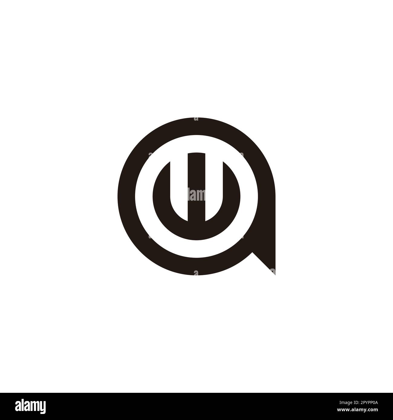 Letter w message, circle geometric symbol simple logo vector Stock Vector