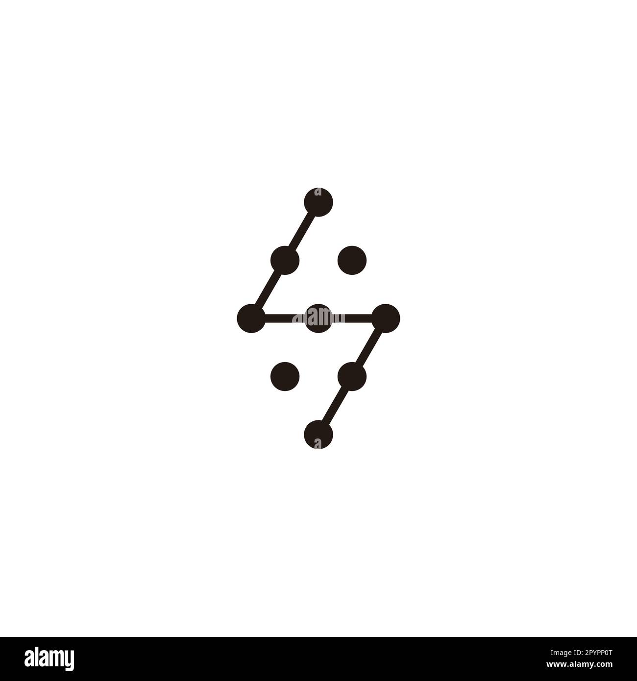 Letter S lightning, molecules geometric symbol simple logo vector Stock ...