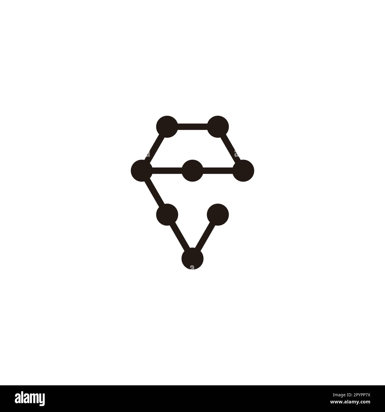 Letter e diamond, molecules geometric symbol simple logo vector Stock Vector