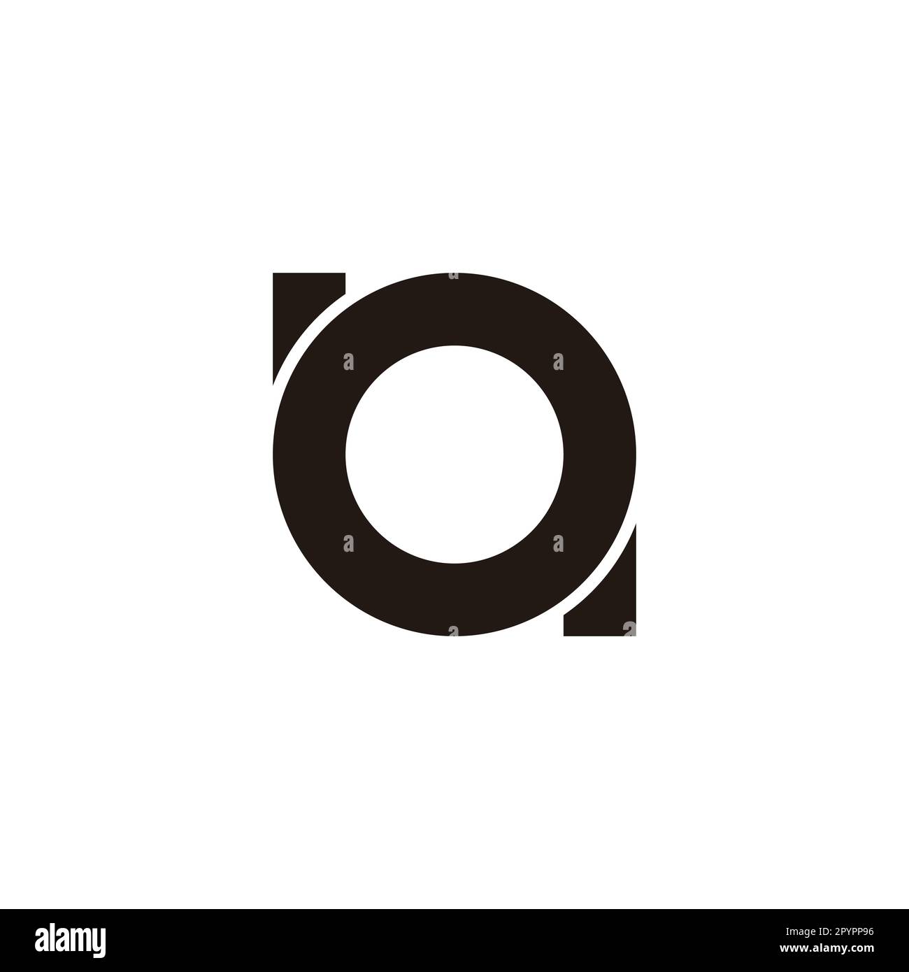 Letter b, q and o circle, outline geometric symbol simple logo vector ...
