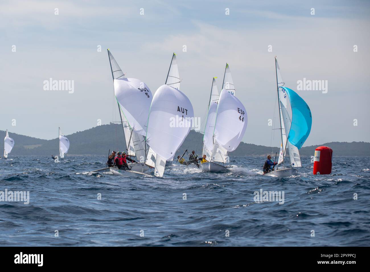 Hyeres, France. 27th Apr, 2023. General view of the teams in action in