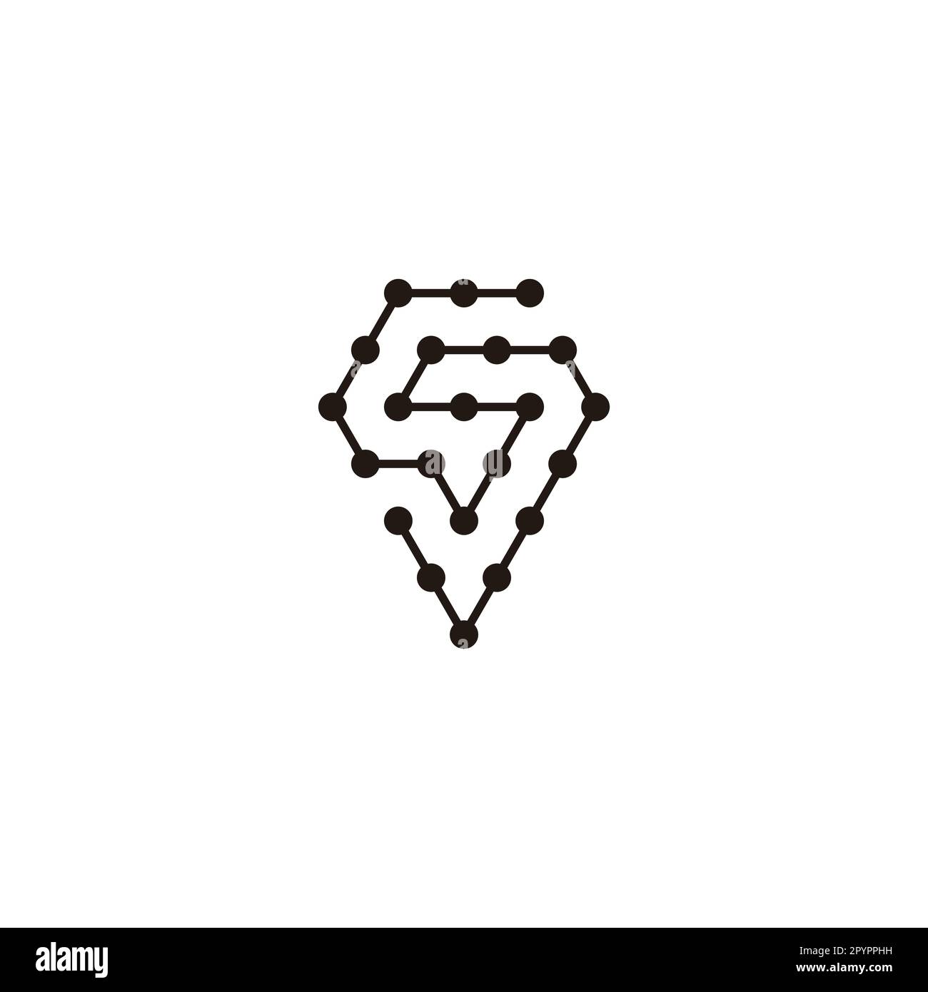 Letter S diamond, molecules rounded geometric symbol simple logo vector Stock Vector