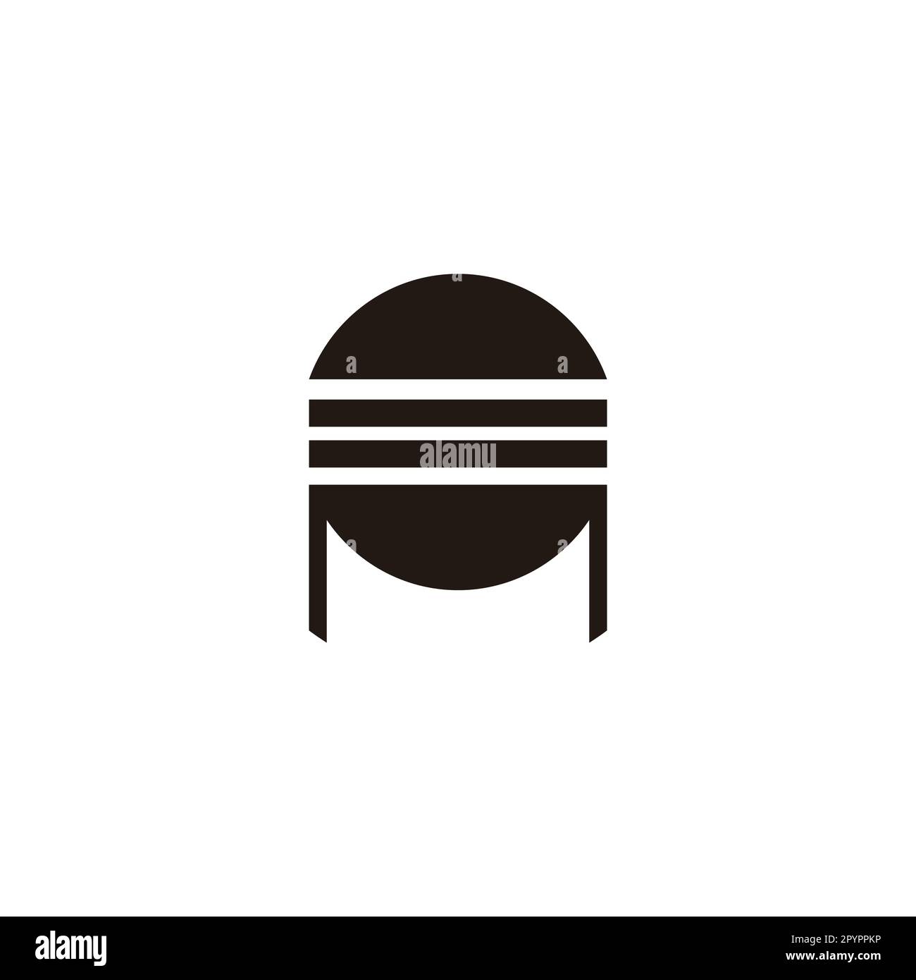 Letter M burger geometric symbol simple logo vector Stock Vector