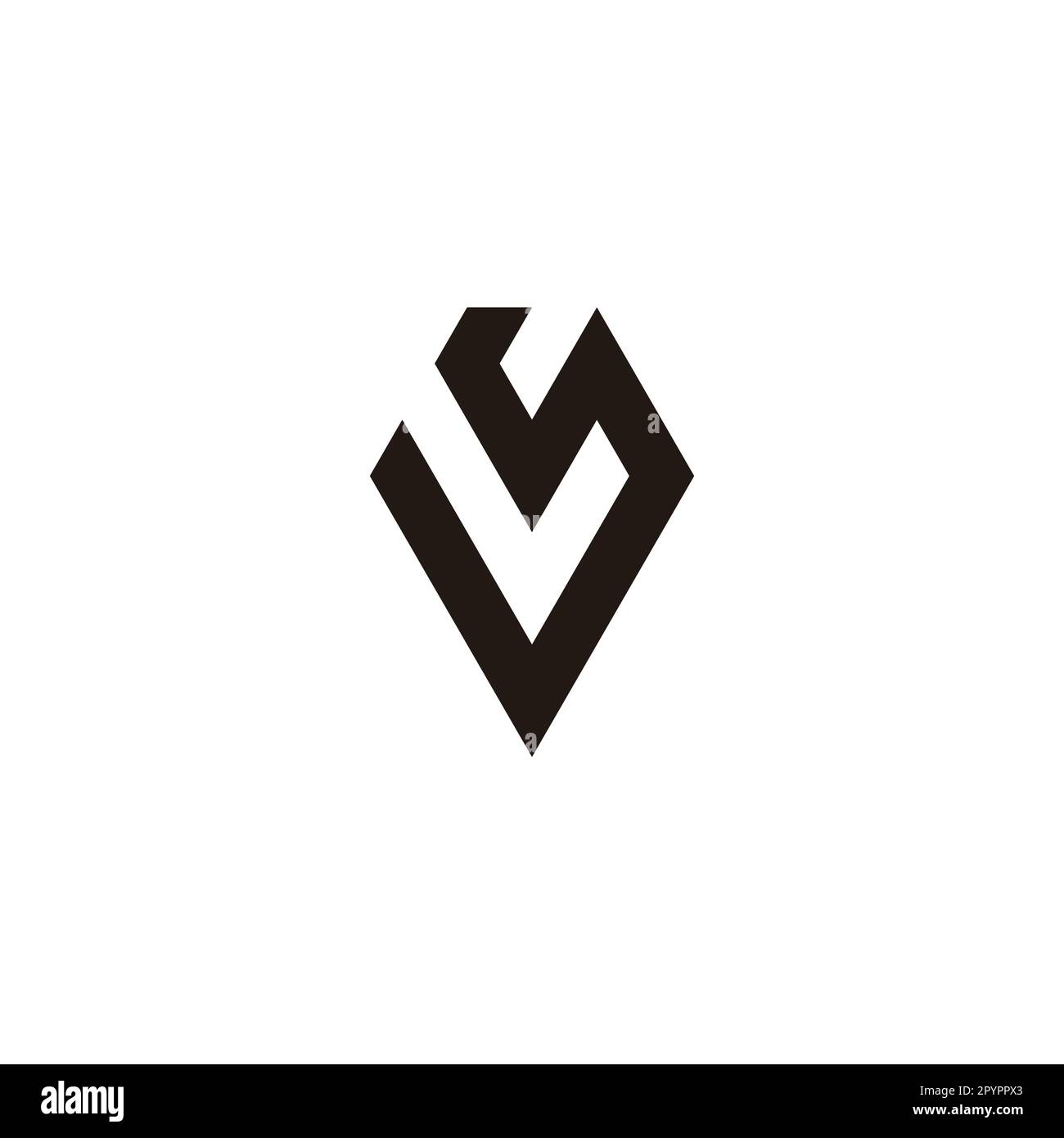 Letter y diamond, outline geometric symbol simple logo vector Stock Vector