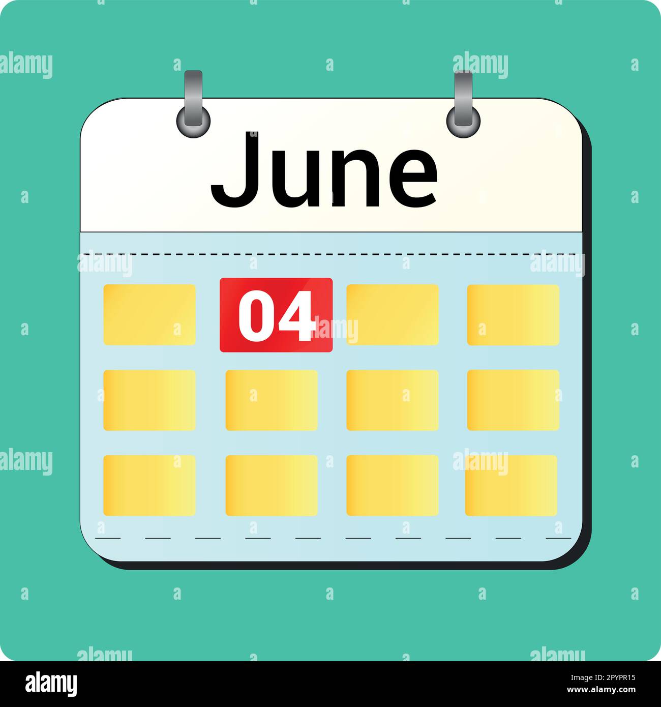 calendar vector drawing, date June 04 on the page Stock Vector Image & Art  - Alamy