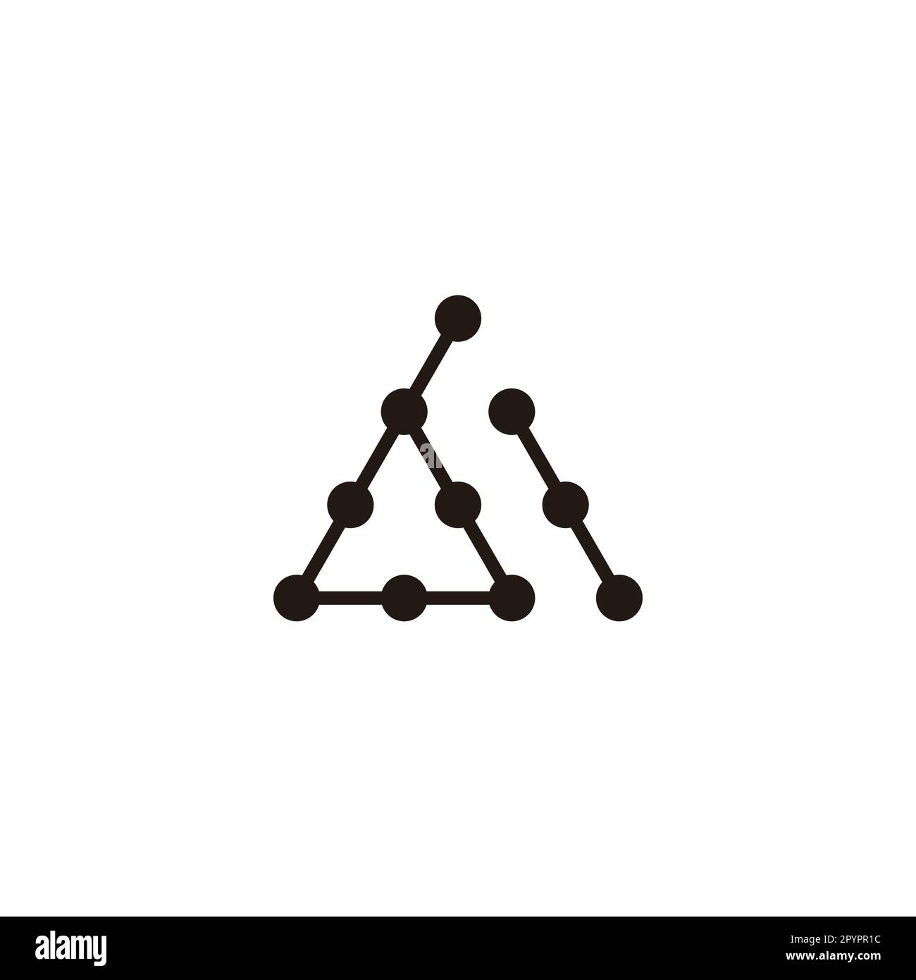 Letter b triangle, molecules geometric symbol simple logo vector Stock ...