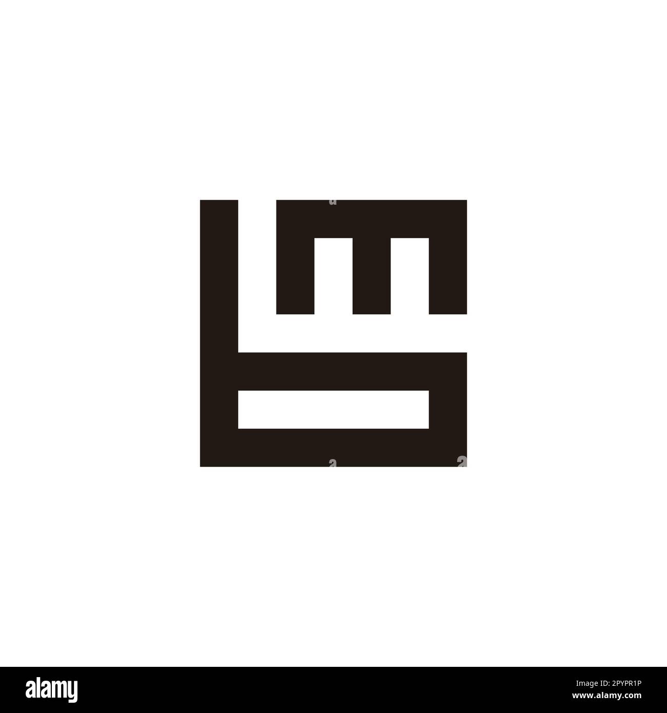 Letter m and b square, unique geometric symbol simple logo vector Stock ...
