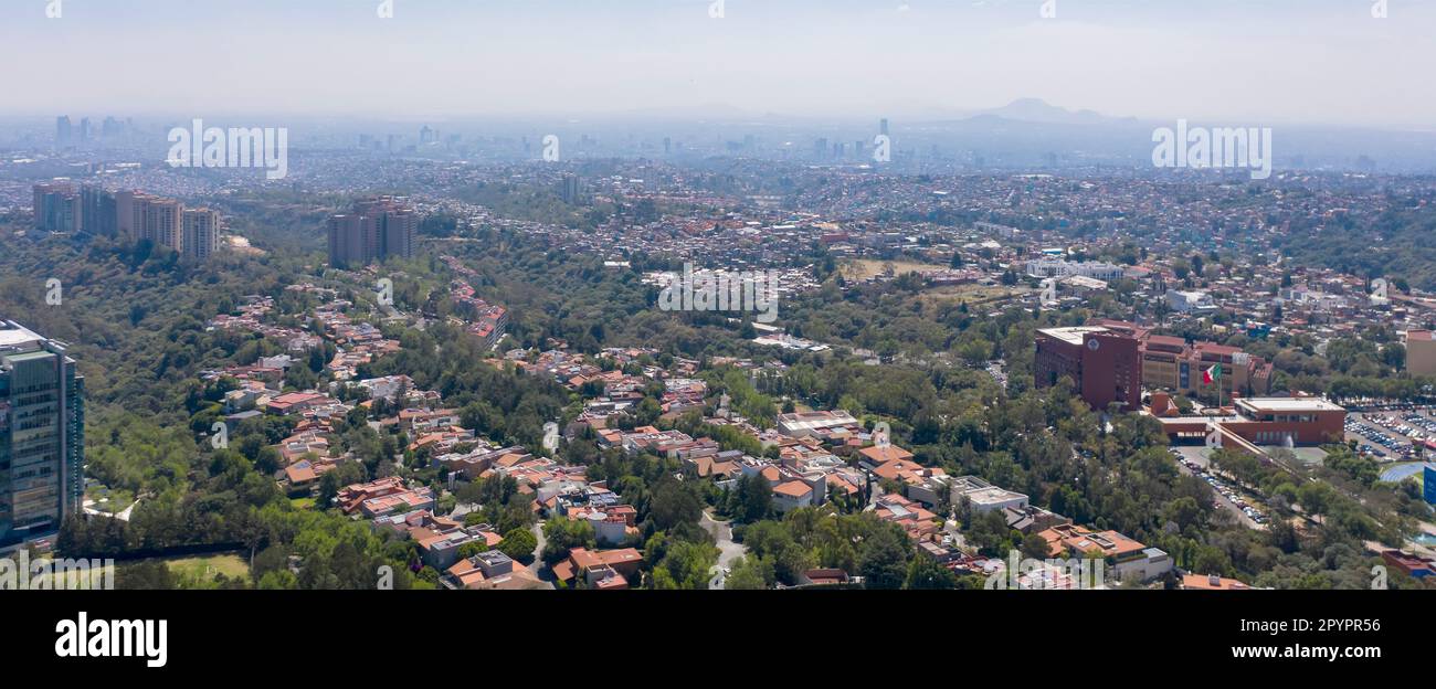Mexico City aerial viewed from the Santa Fe area Stock Photo