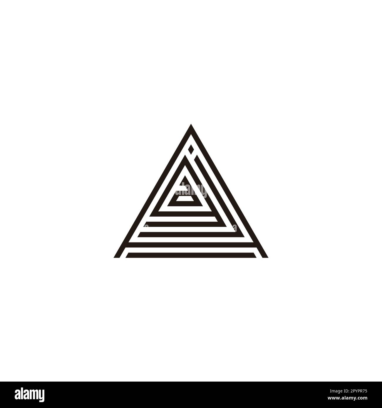 Letter A, j, g and a triangle line geometric symbol simple logo vector Stock Vector