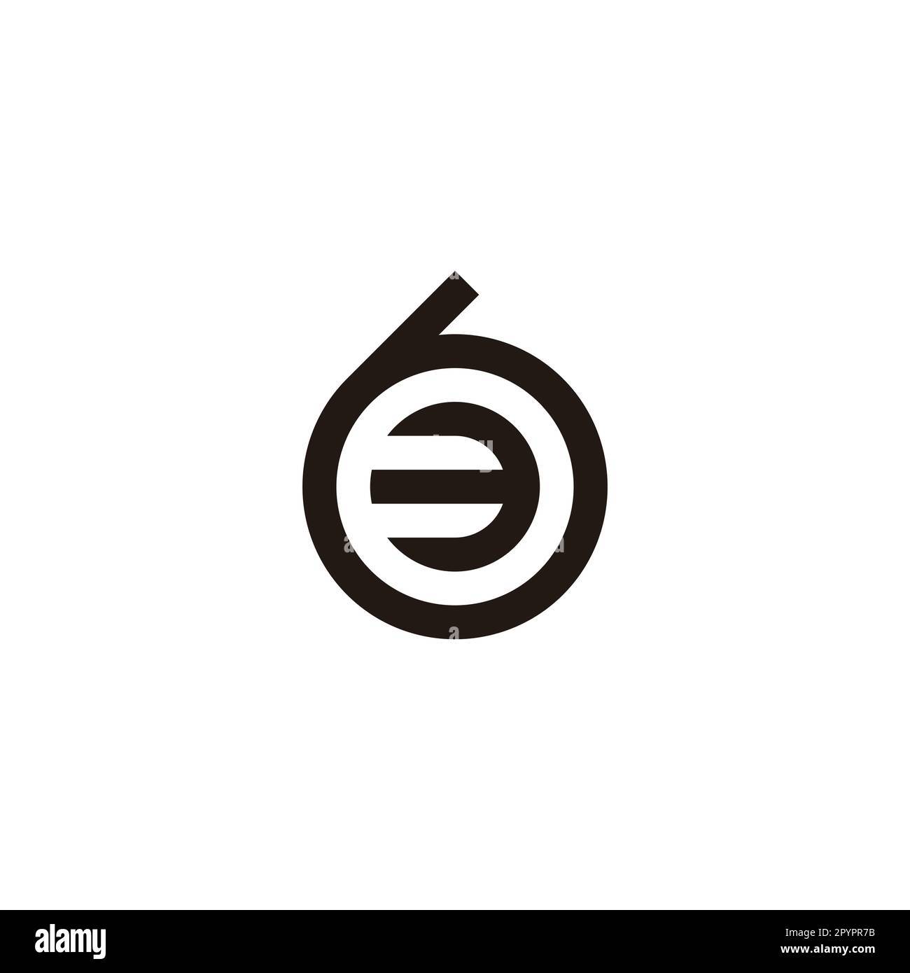 Number 3 in 6, circle geometric symbol simple logo vector Stock Vector