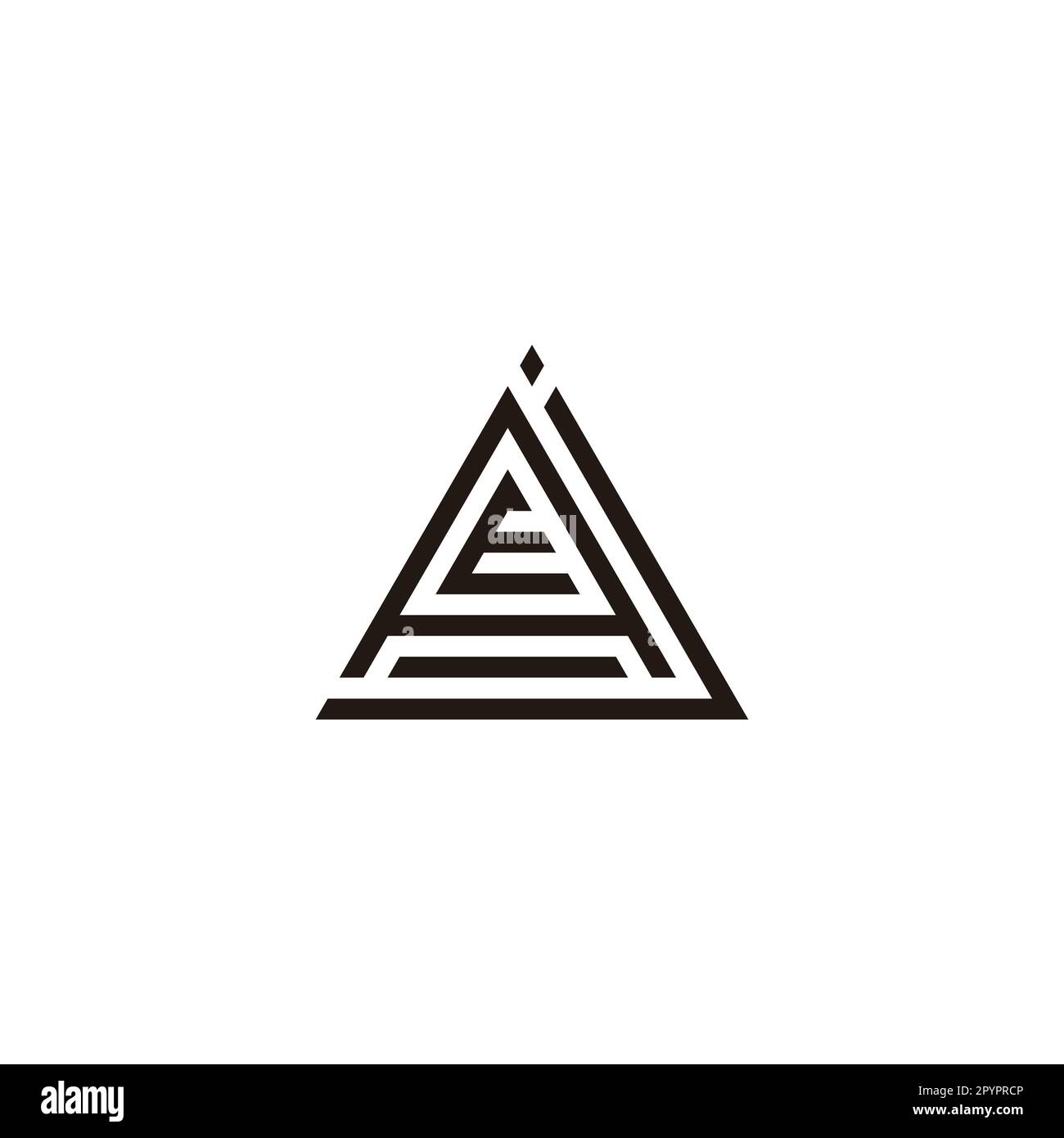 Letter j, A and E triangle geometric symbol simple logo vector Stock Vector