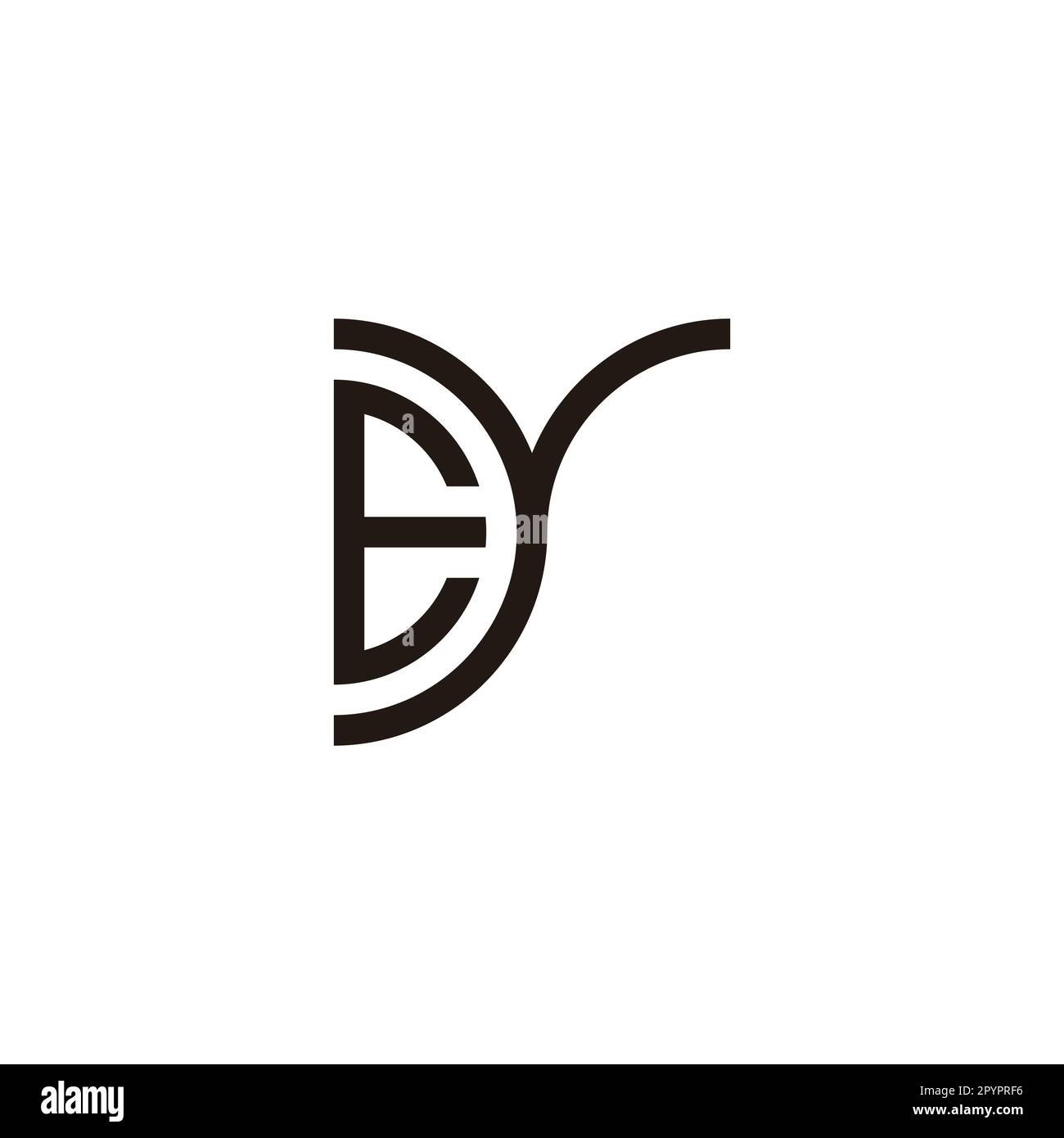 Letter Ey curve geometric symbol simple logo vector Stock Vector Image