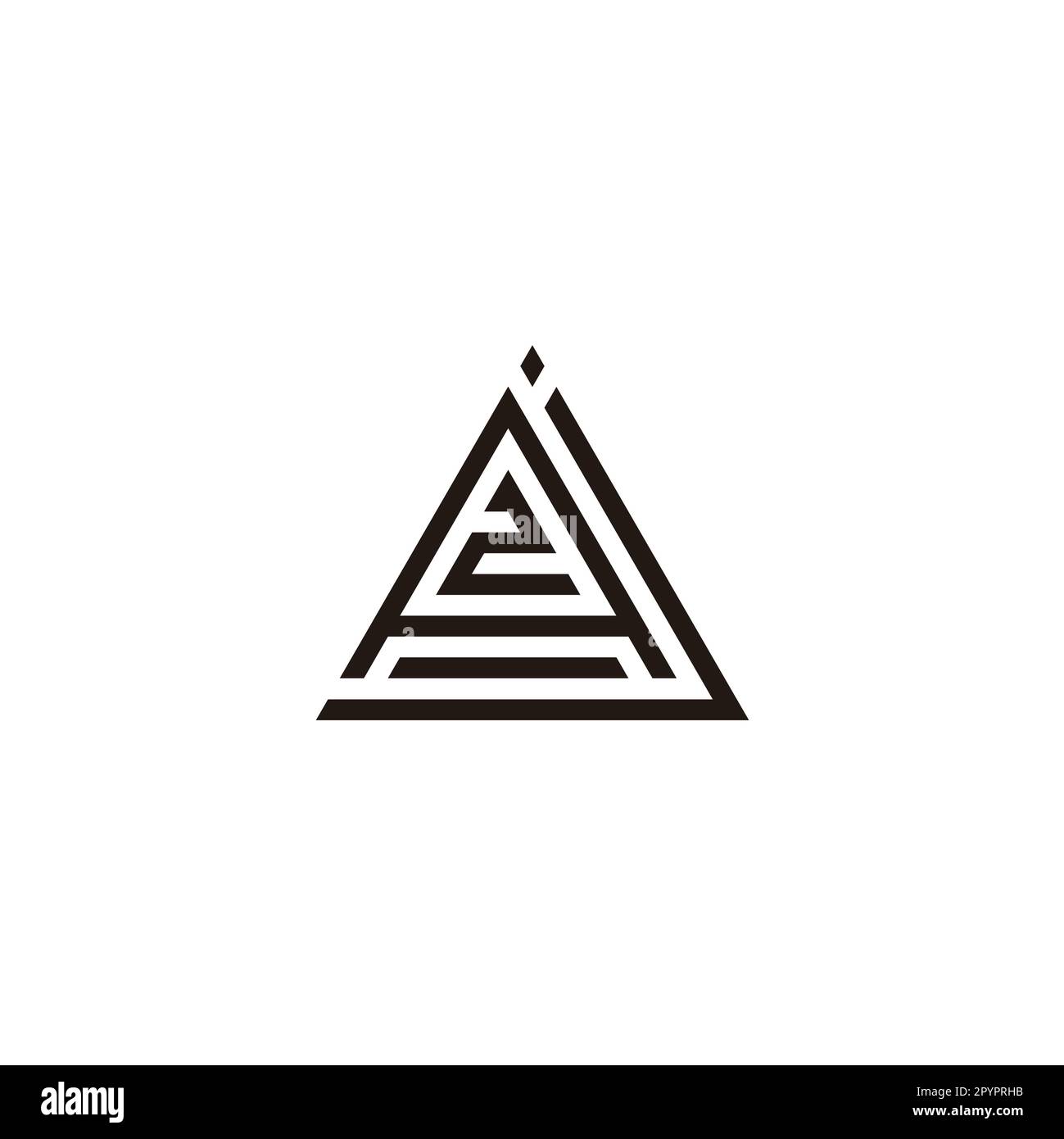 Letter j, A and number 2, triangle geometric symbol simple logo vector ...