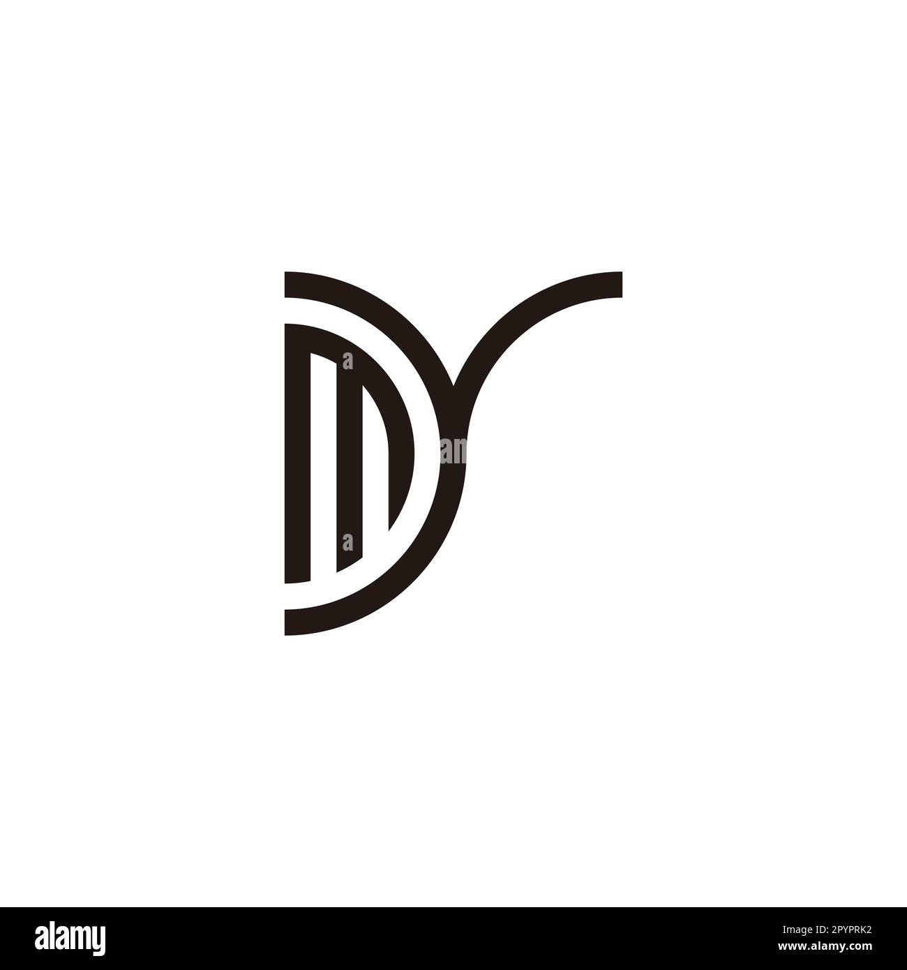 Letter my connect geometric symbol simple logo vector Stock Vector
