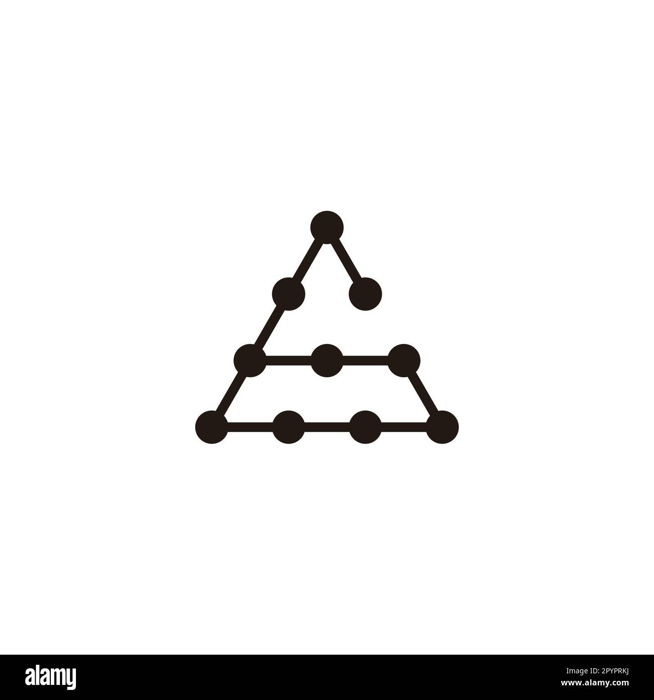 Number 6 triangle, molecules geometric symbol simple logo vector Stock