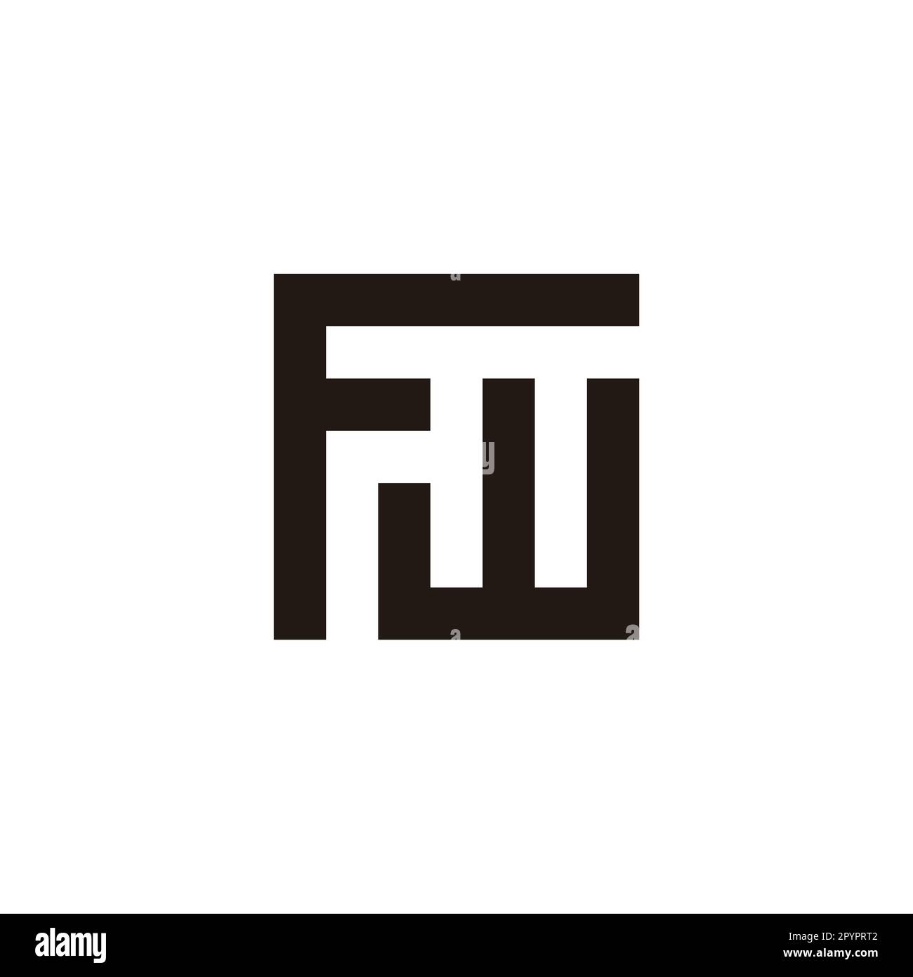 Letter FW square, unique geometric symbol simple logo vector Stock Vector