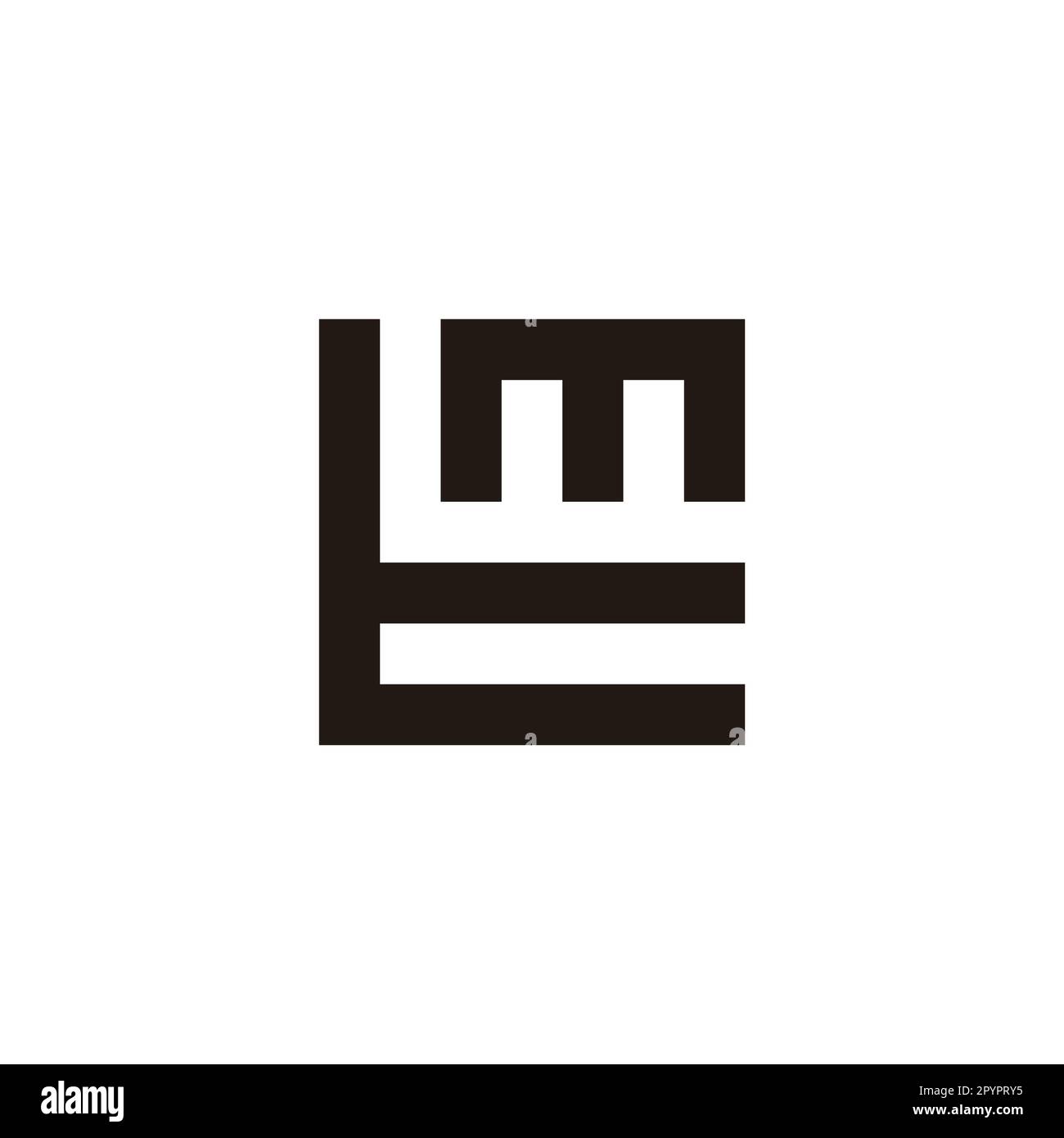 Letter t and m square, unique geometric symbol simple logo vector Stock Vector