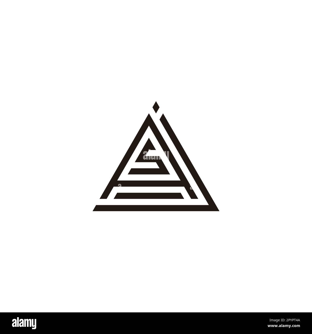 Letter j, A and s triangle geometric symbol simple logo vector Stock Vector