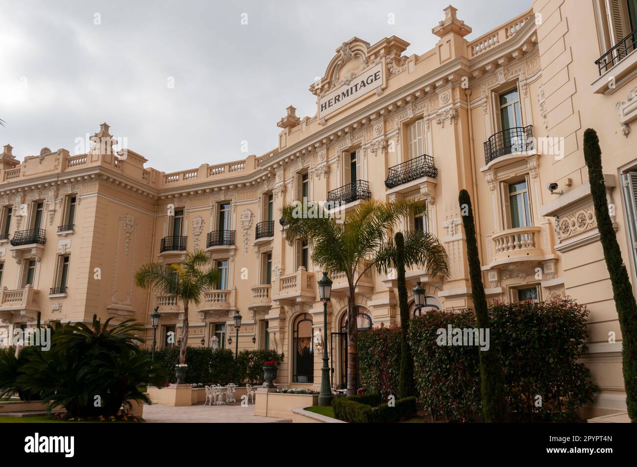 Monaco, Monte Carlo, Luxury Hotel Hermitage, Stock Photo