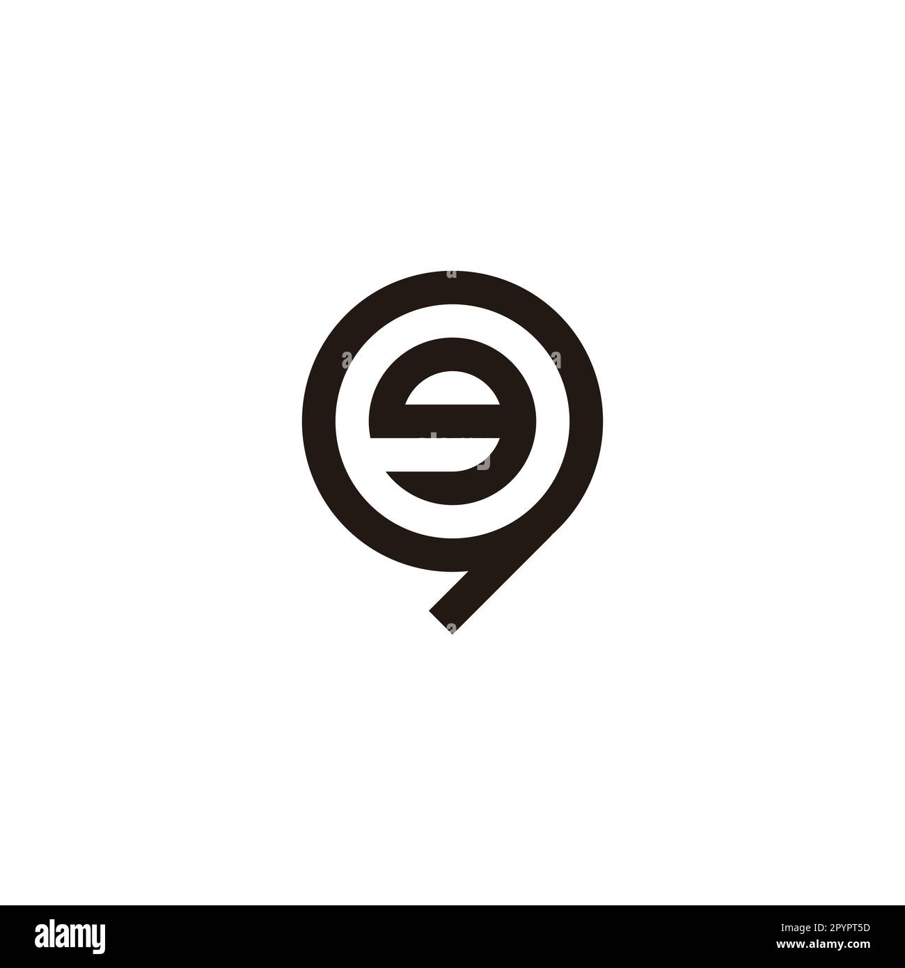 Letter g in 9, circle geometric symbol simple logo vector Stock Vector