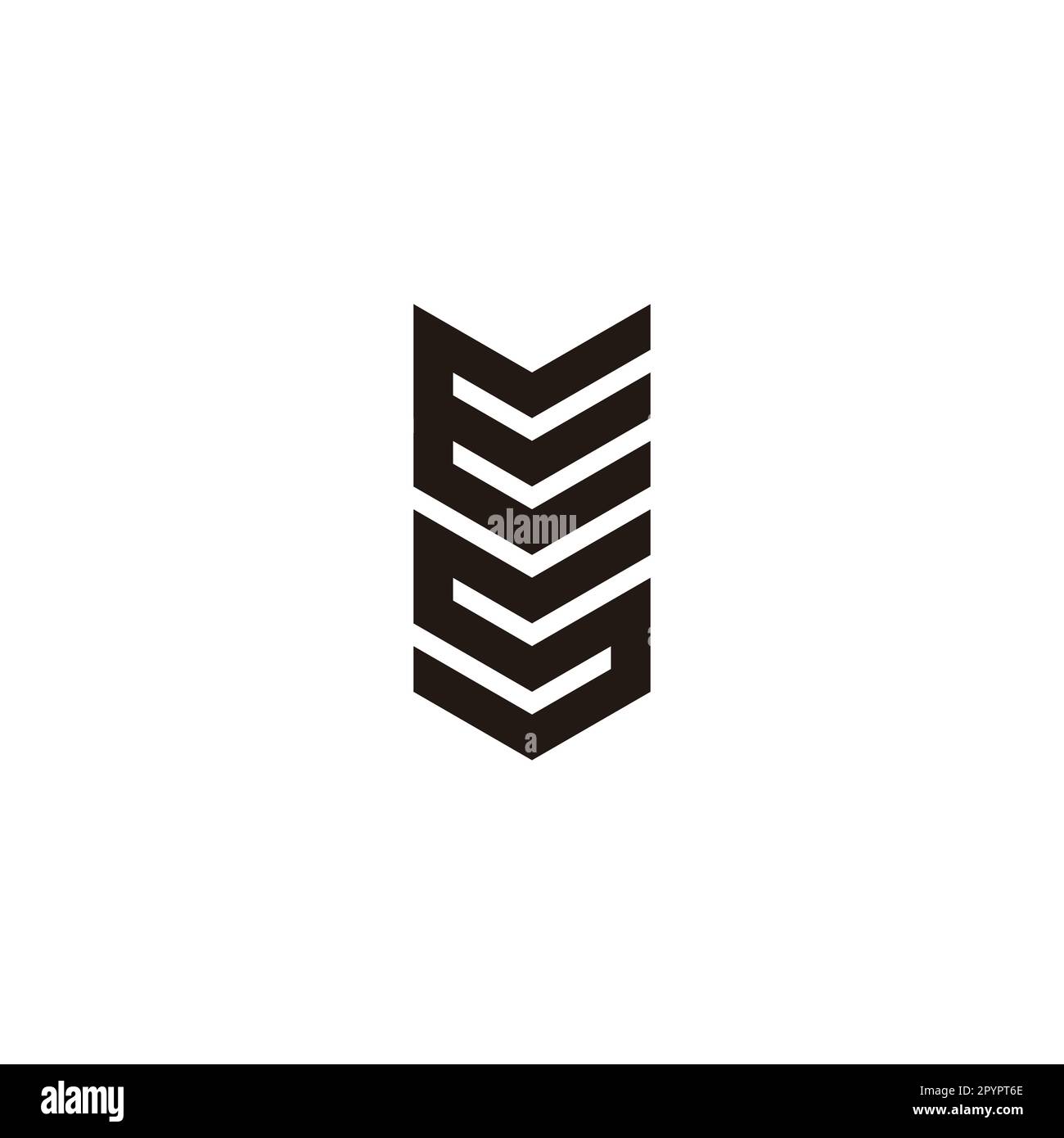 Letter E and S arrow, pointer geometric symbol simple logo vector Stock Vector