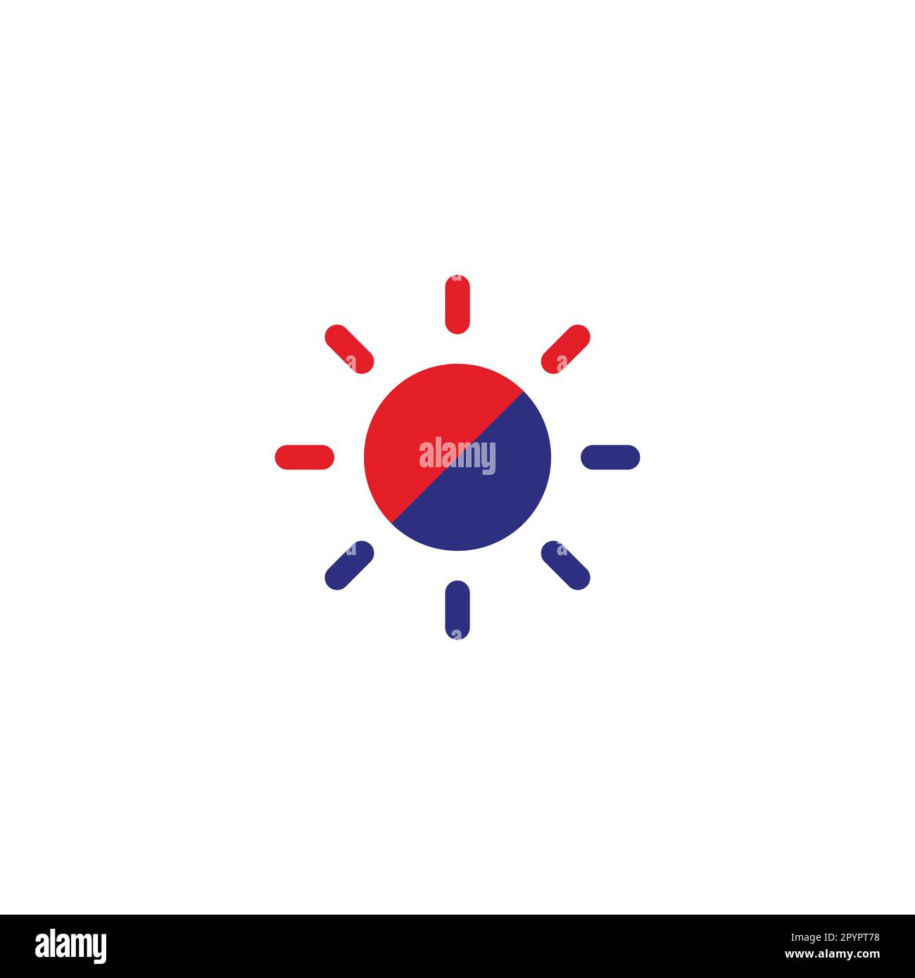 Sun and moon, geometric symbol simple logo vector Stock Vector