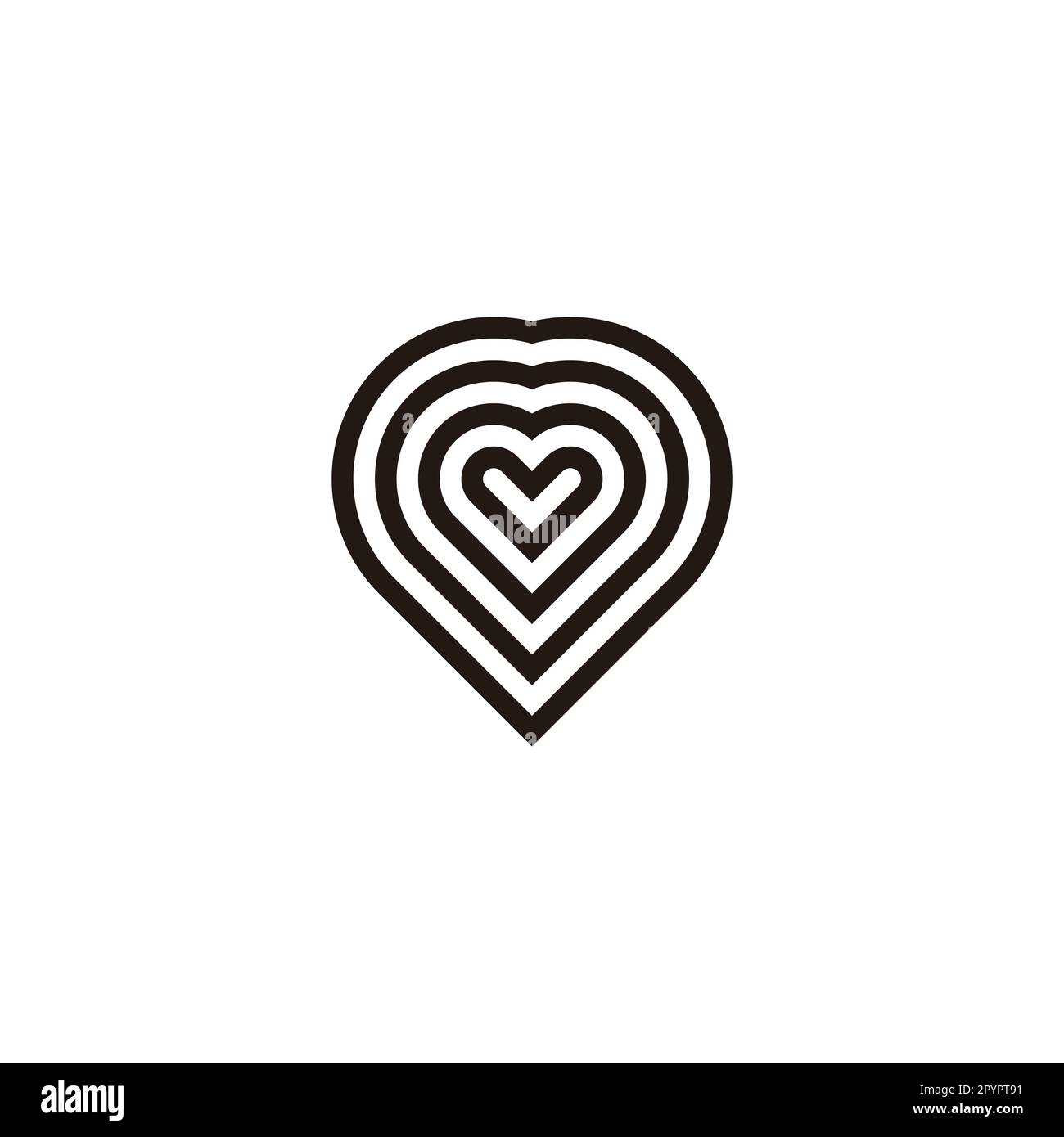 Heart, linear geometric symbol simple logo vector Stock Vector