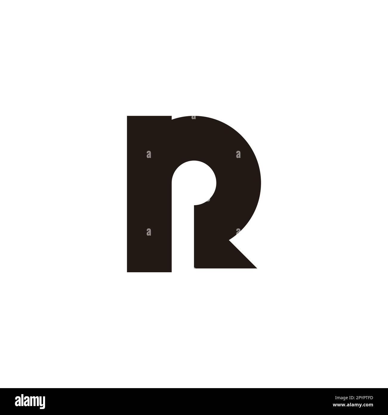 Letter R outline, unique geometric symbol simple logo vector Stock ...