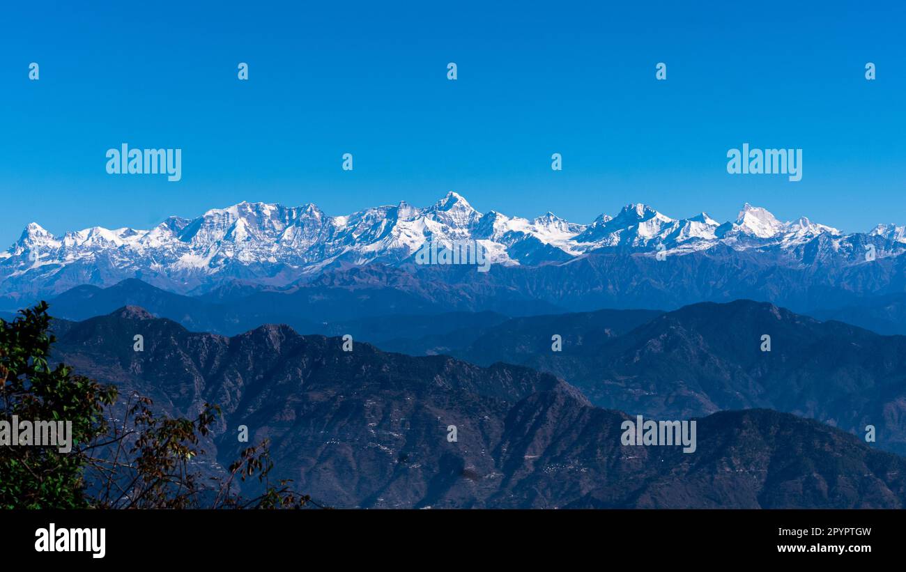 Various peaks of the Himalayan range visible from Garhwal Region of ...