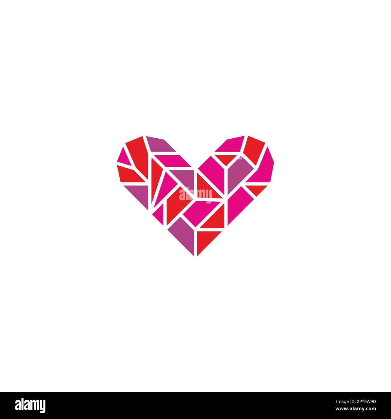 Heart, diamonds geometric symbol simple logo vector Stock Vector