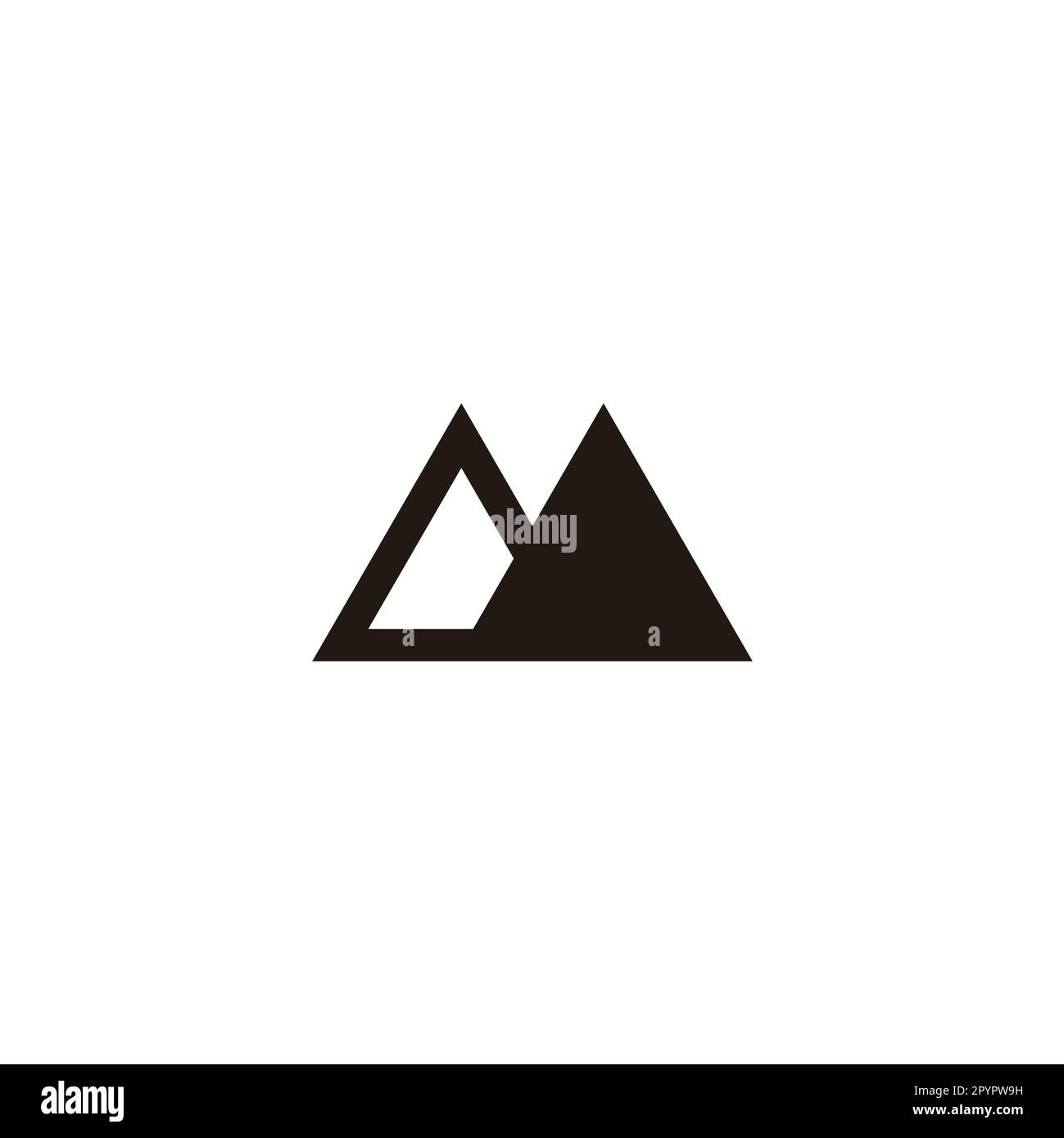 Mountain and line geometric symbol simple logo vector Stock Vector