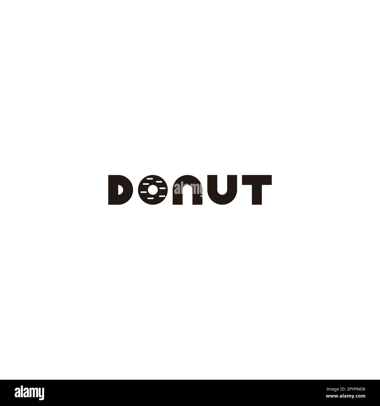 Text, "DONUT", outline geometric symbol simple logo vector Stock Vector