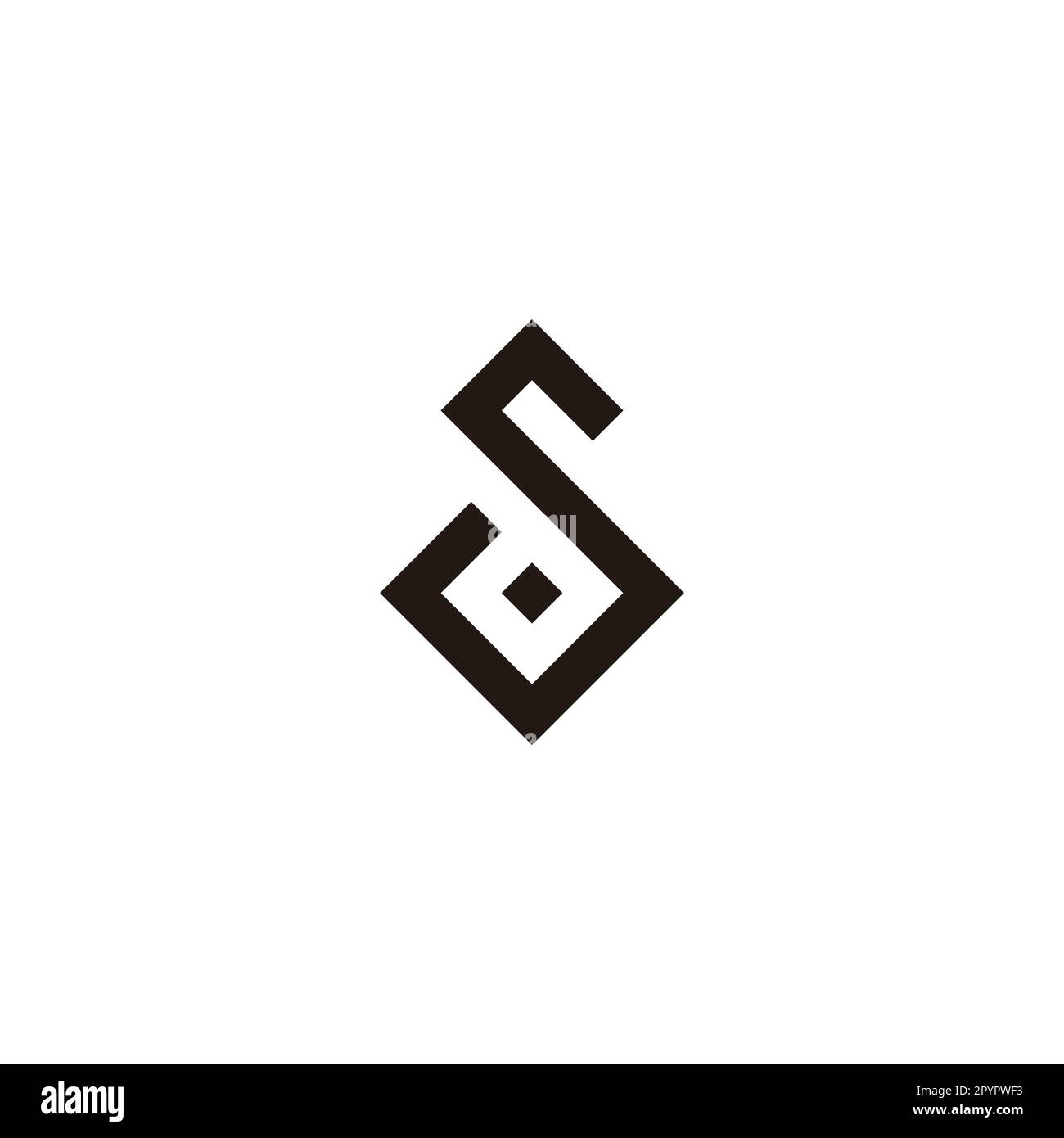 Letter Sd dS S d square, elegant geometric symbol simple logo vector Stock Vector