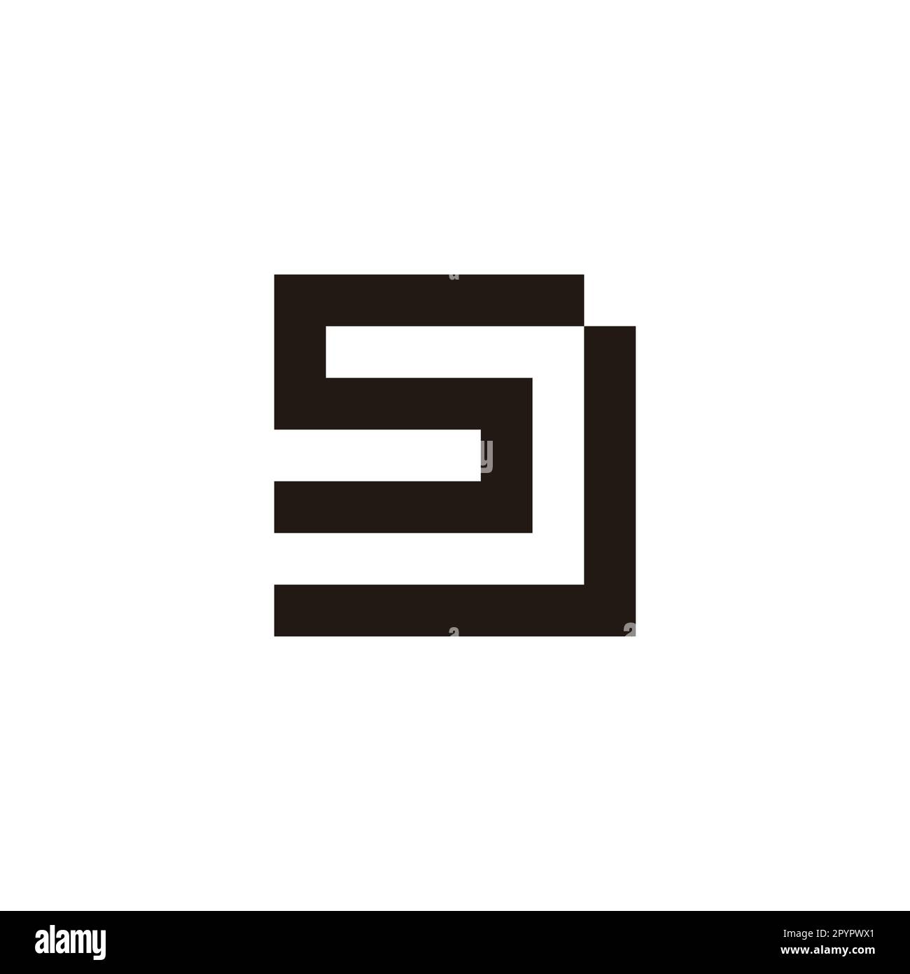 Letter SJ square geometric symbol simple logo vector Stock Vector